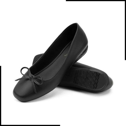 Greatonu Women's Flats Shoes Dressy Ballet Flats Square Toe Memory Foam ...